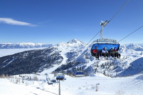 Gondel im Skigebiet Nassfeld in Kärnten